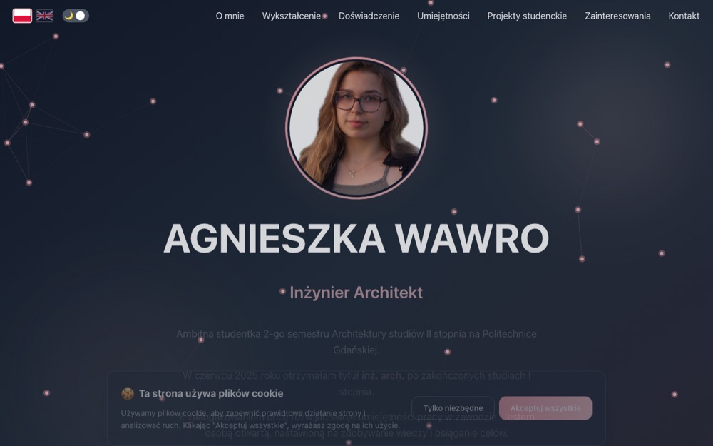 Zrzut ekranu Agnieszka Wawro Portfolio